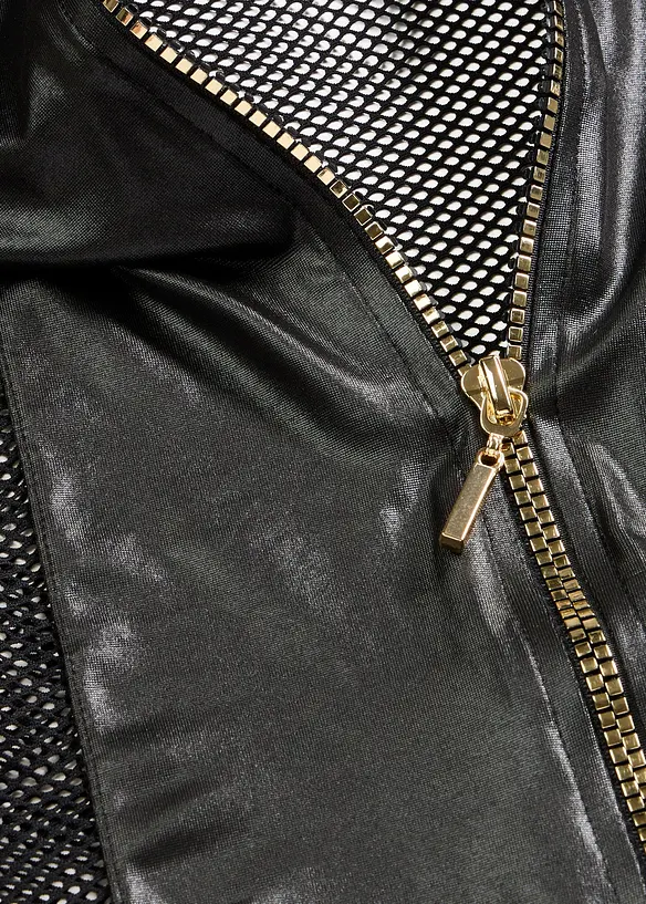 Mini abito con reggicalze e zip, bonprix