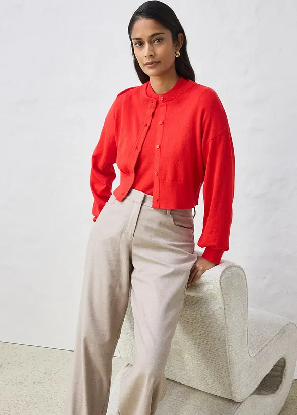 Cardigan in misto seta, bonprix