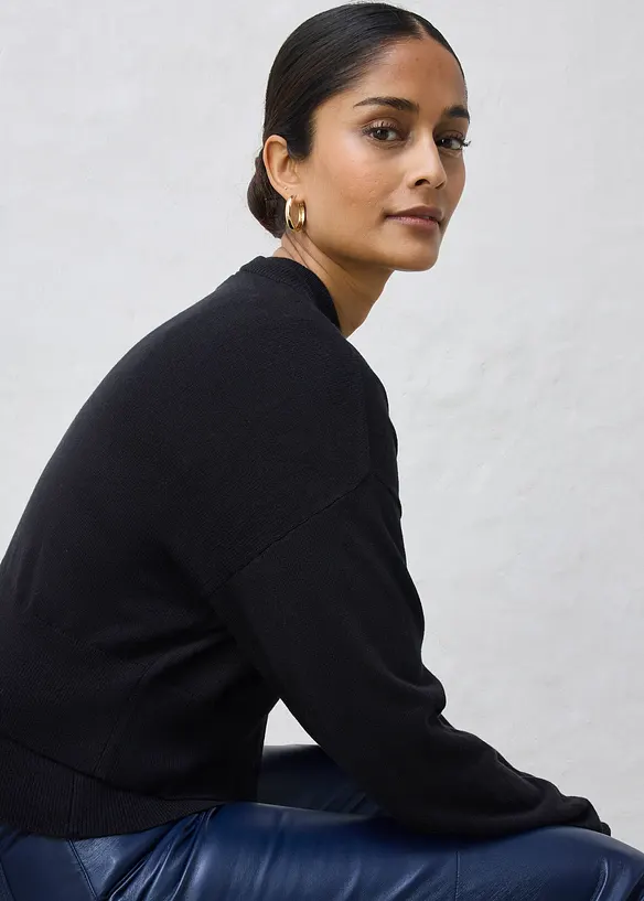 Cardigan in misto seta, bonprix