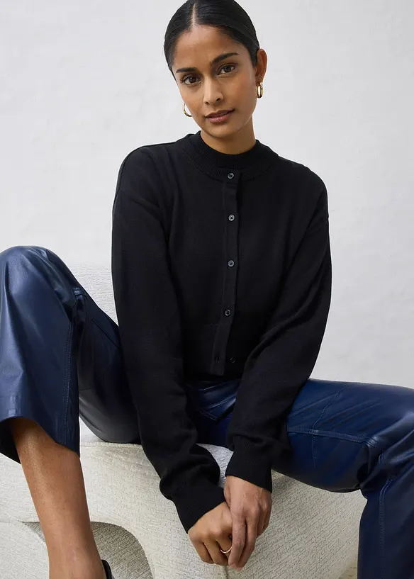 Cardigan in misto seta, bonprix