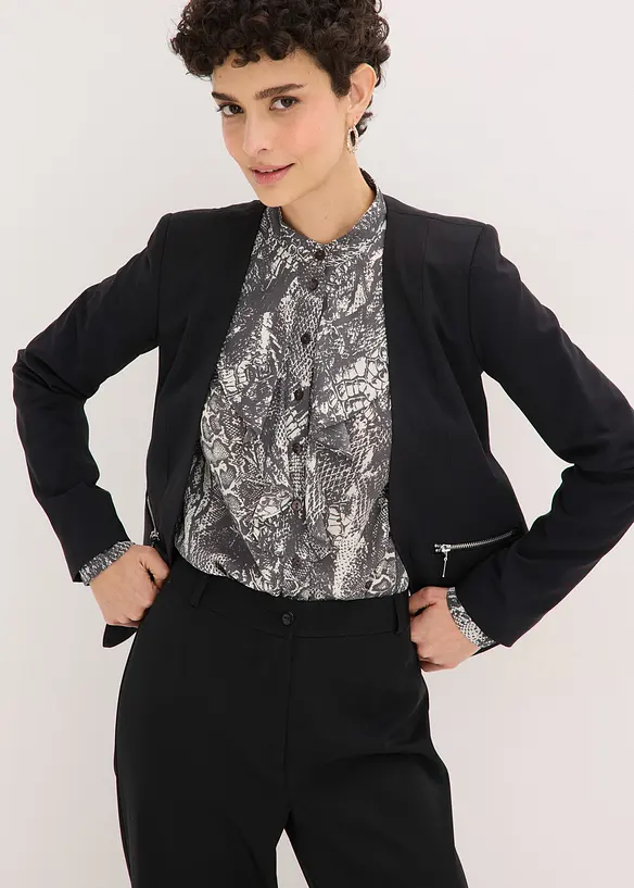 Camicetta di chiffon con volant, bonprix