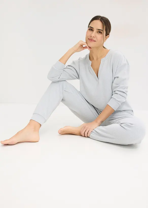 Tuta da casa in morbido jersey waffle, bonprix