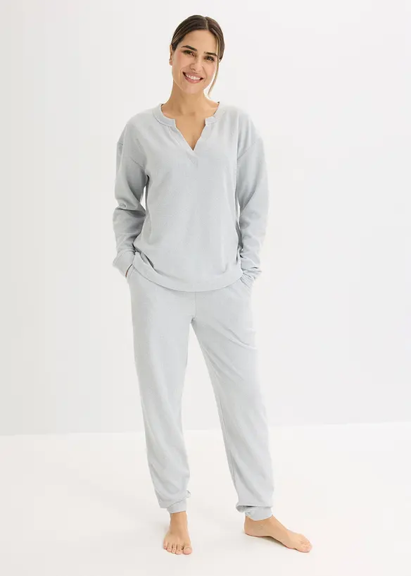 Tuta da casa in morbido jersey waffle, bonprix