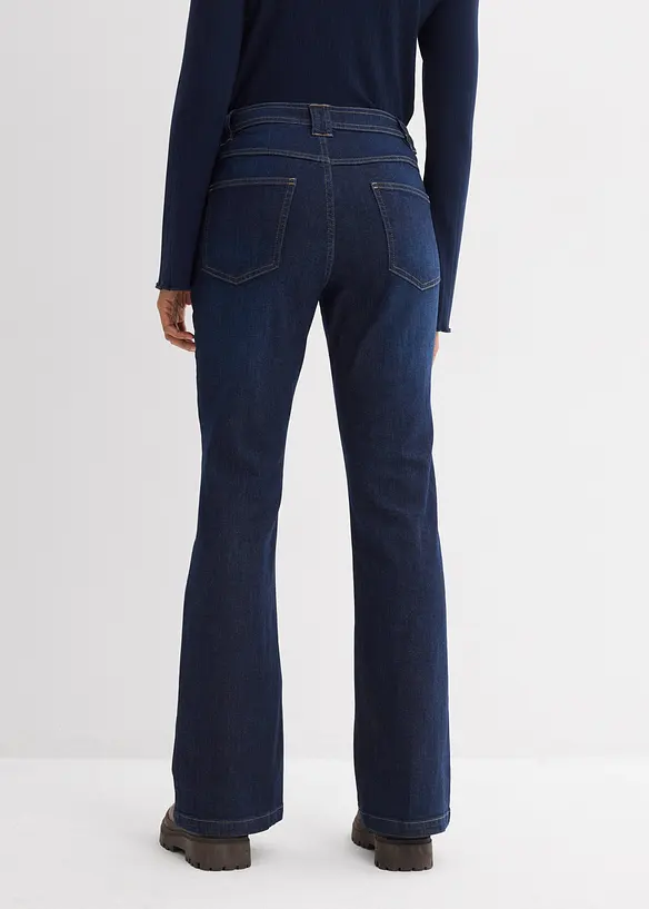 Jeans a zampa con cotone biologico, vita alta, bonprix