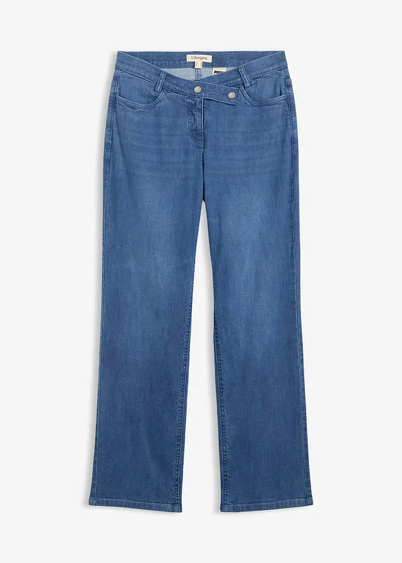 Jeans straight con cotone biologico loose fit, vita media, bonprix