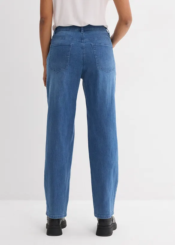Jeans straight con cotone biologico loose fit, vita media, bonprix