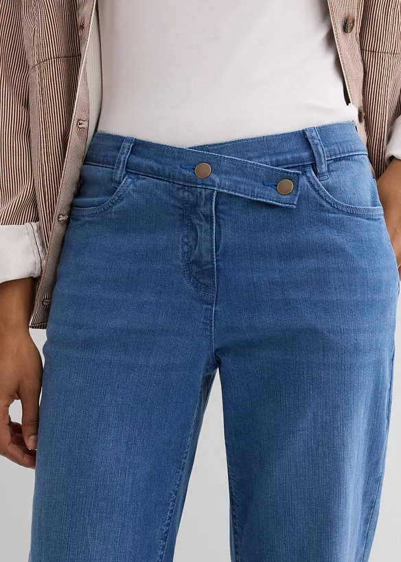 Jeans straight con cotone biologico loose fit, vita media, bonprix