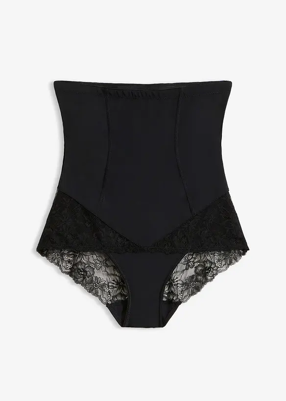 Culotte a vita alta con pizzo e effetto modellante medio, bonprix