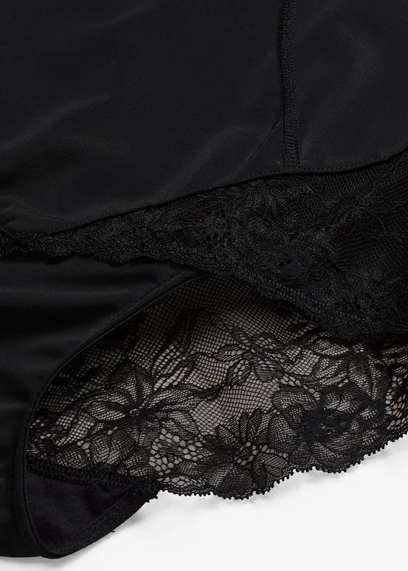Culotte a vita alta con pizzo e effetto modellante medio, bonprix