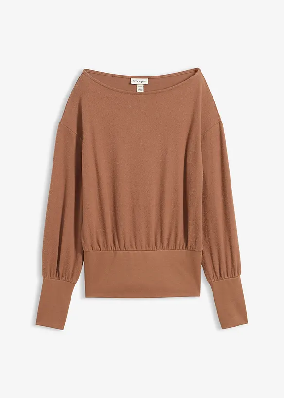 Maglia a maniche lunghe in misto viscosa morbido, bonprix