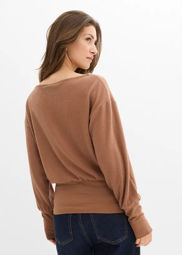 Maglia a maniche lunghe in misto viscosa morbido, bonprix