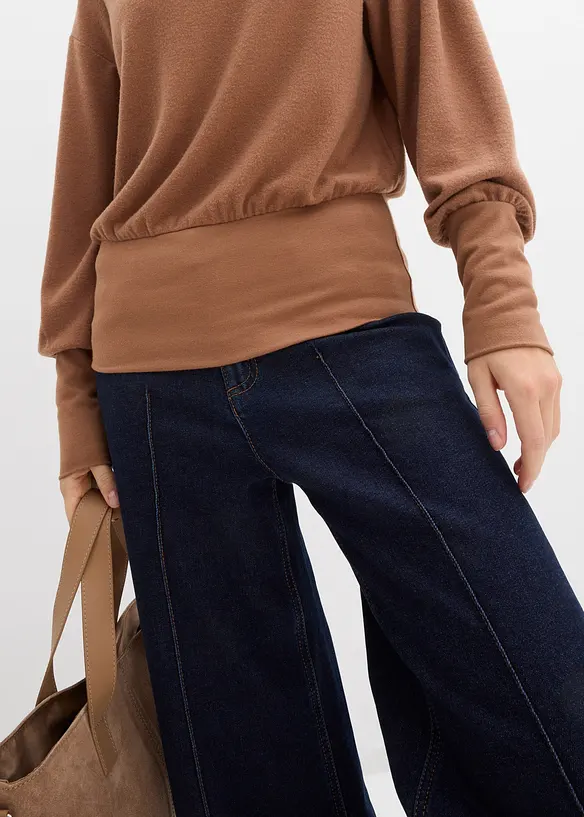 Maglia a maniche lunghe in misto viscosa morbido, bonprix