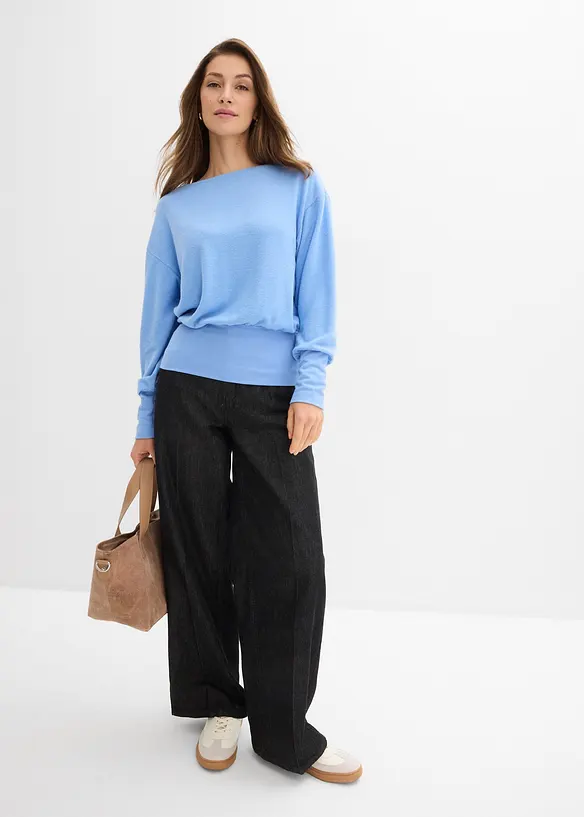 Maglia a maniche lunghe in misto viscosa morbido, bonprix