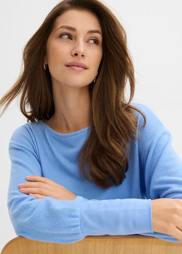 Maglia a maniche lunghe in misto viscosa morbido, bonprix