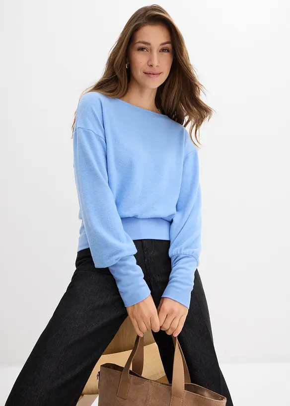 Maglia a maniche lunghe in misto viscosa morbido, bonprix