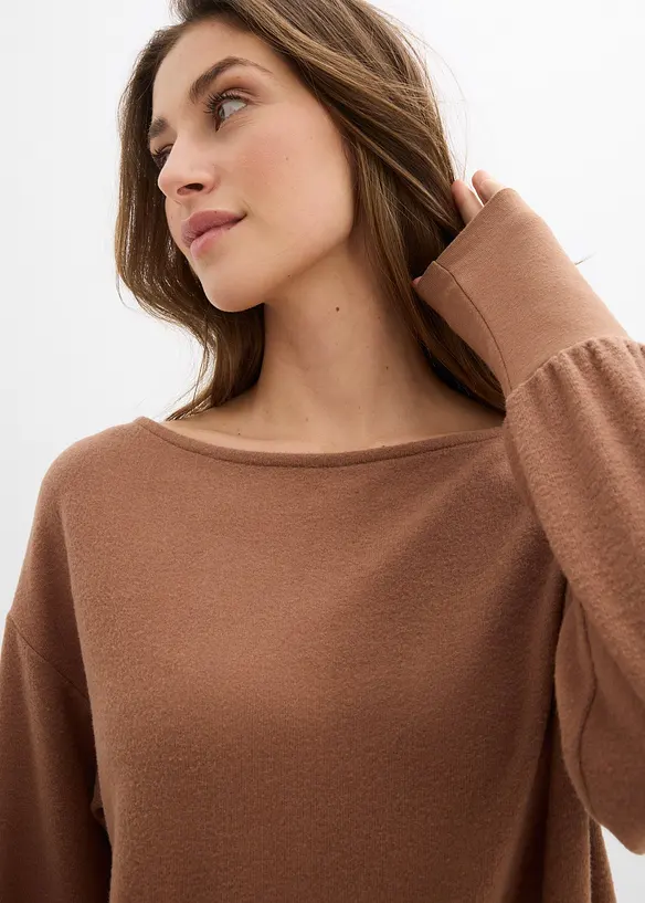 Maglia a maniche lunghe in misto viscosa morbido, bonprix