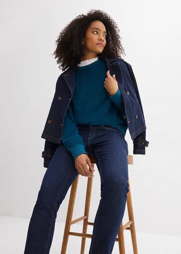 Jeans slim fit con cotone biologico, vita media, bonprix