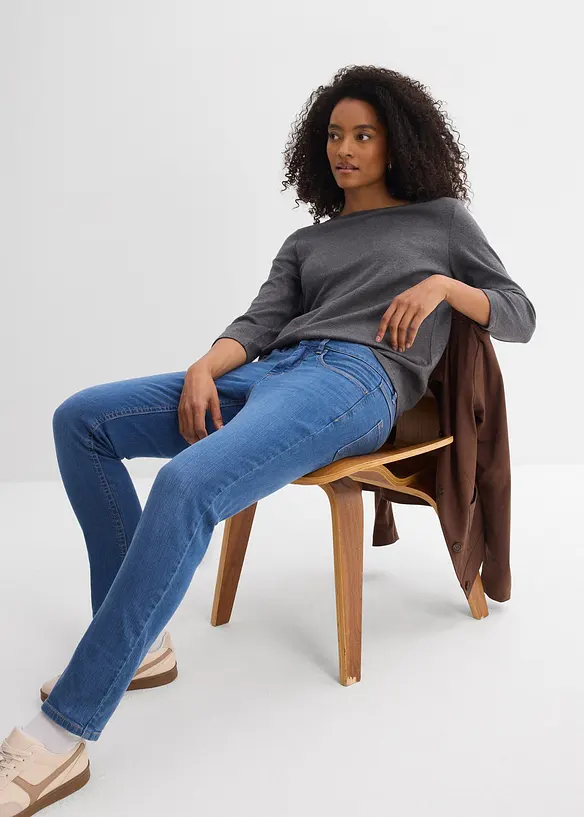 Jeans slim fit con cotone biologico, vita media, bonprix