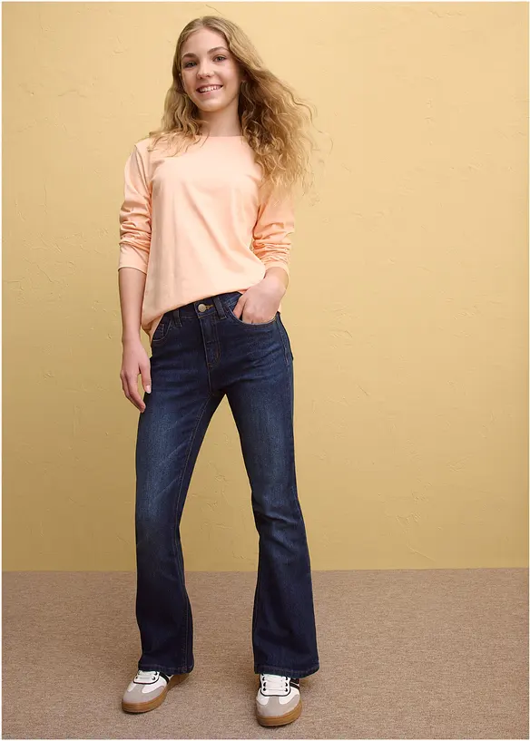 Maglia a maniche lunghe in puro cotone biologico (pacco da 3), bonprix