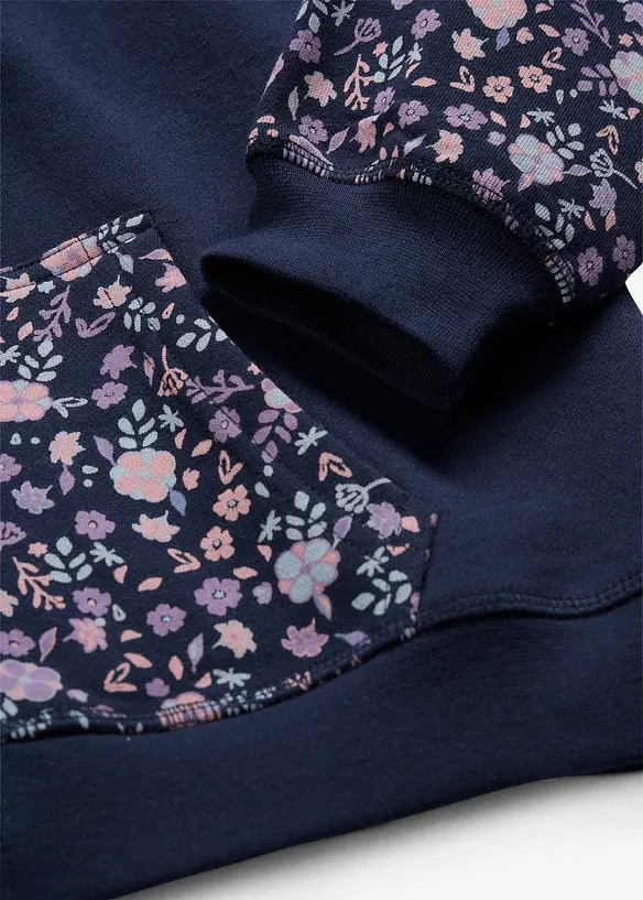 Felpa con zip e cappuccio in puro cotone biologico, bonprix