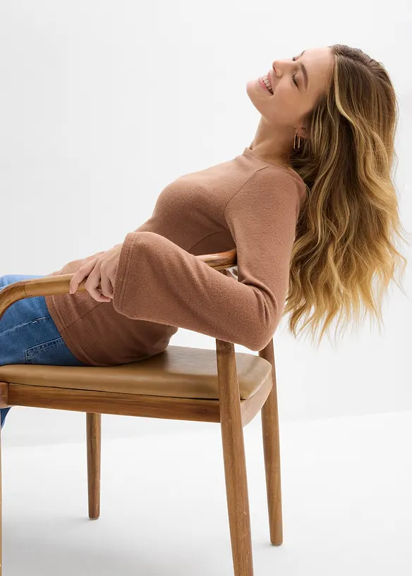 Maglia a maniche lunghe in misto viscosa, bonprix