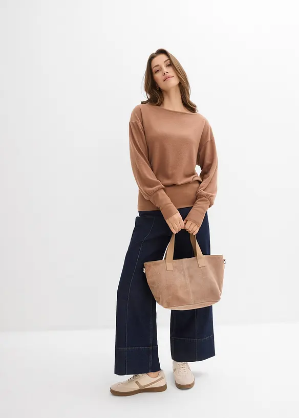 Maglia a maniche lunghe in misto viscosa morbido, bonprix