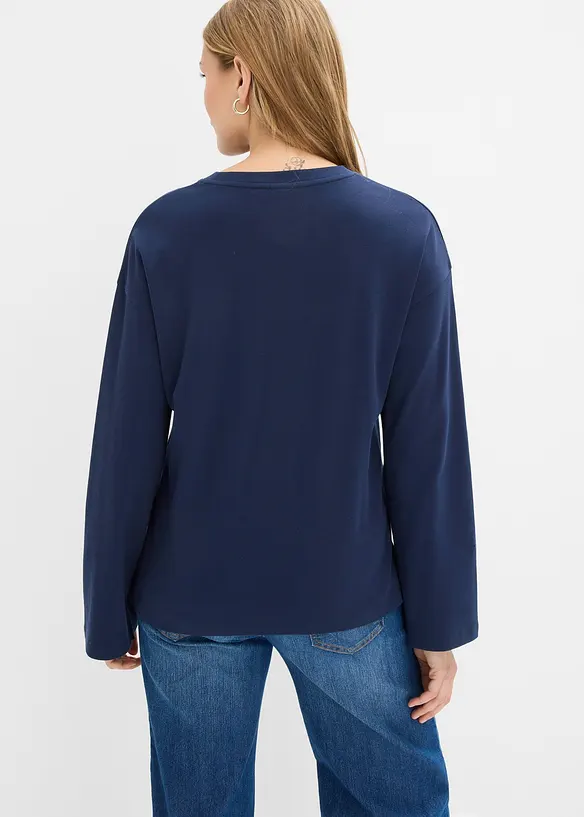 Maglia a maniche lunghe in cotone pesante, bonprix