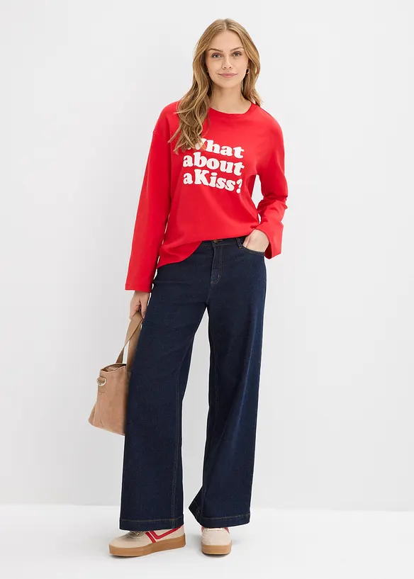 Maglia a maniche lunghe in cotone pesante, bonprix