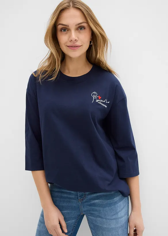 T-shirt boxy in puro cotone, bonprix