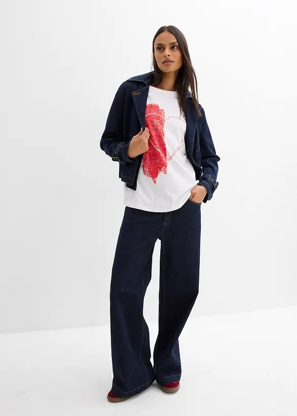 Maglia oversize in misto cotone biologico elasticizzato, bonprix