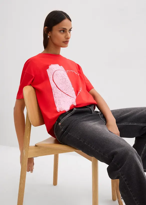 Maglia oversize in misto cotone biologico elasticizzato, bonprix