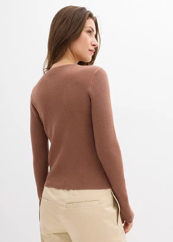 Cardigan in filato fine di misto viscosa morbido, bonprix