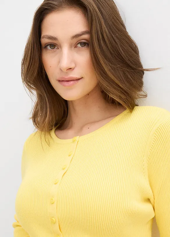 Cardigan in filato fine di misto viscosa morbido, bonprix