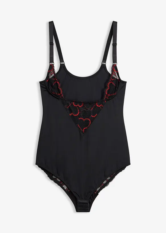 Body con pizzo e effetto modellante leggero, bonprix