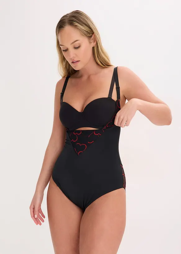 Body con pizzo e effetto modellante leggero, bonprix