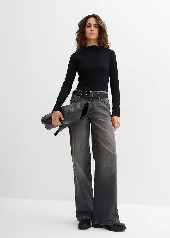 Maglia aderente a costine, bonprix