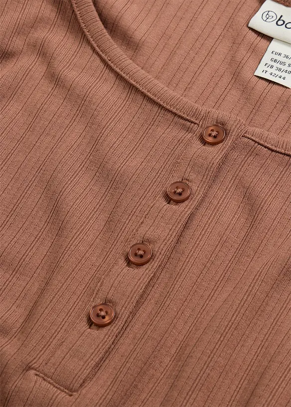 Maglia a maniche lunghe con bottoni, bonprix