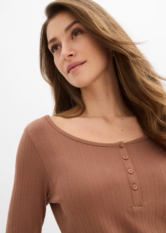 Maglia a maniche lunghe con bottoni, bonprix