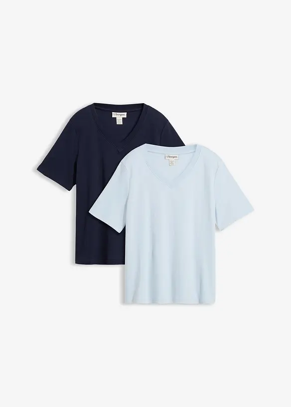 Maglia in jersey pesante di puro cotone biologico (pacco da 2), bonprix