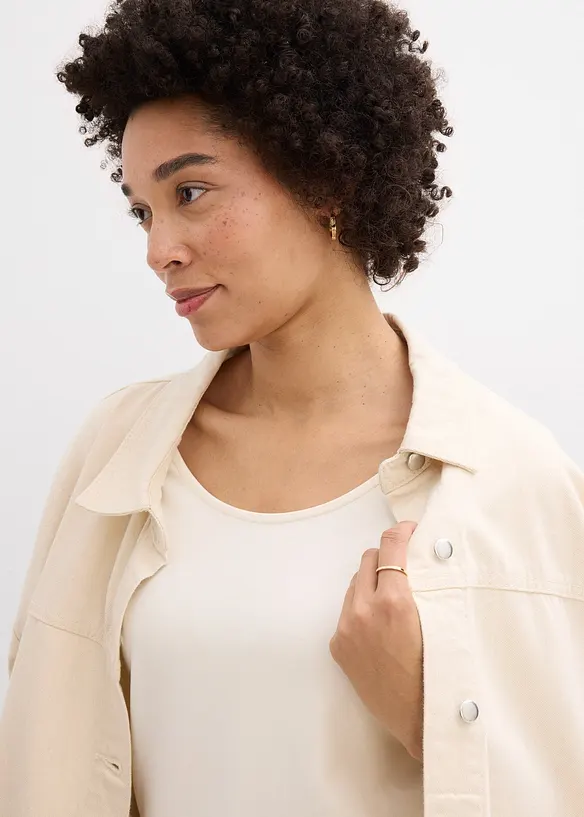 Maglia con maniche a 3/4 in jersey pesante di puro cotone biologico, bonprix