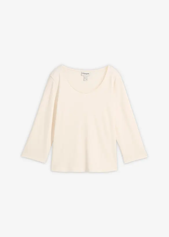 Maglia con maniche a 3/4 in jersey pesante di puro cotone biologico, bonprix
