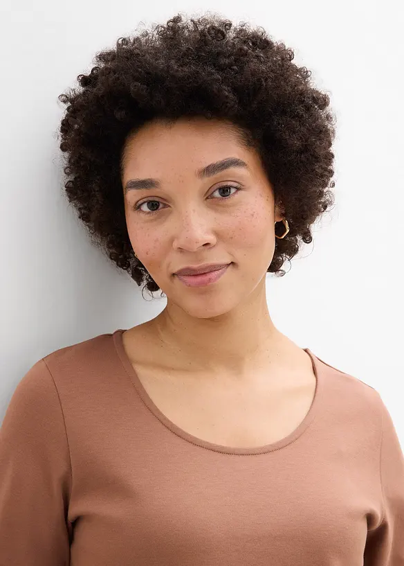 Maglia con maniche a 3/4 in jersey pesante di puro cotone biologico, bonprix