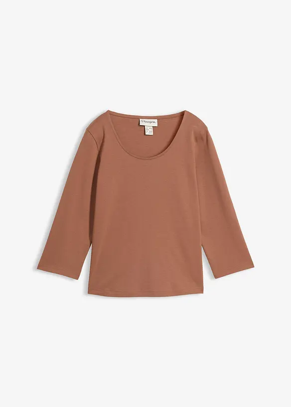 Maglia con maniche a 3/4 in jersey pesante di puro cotone biologico, bonprix