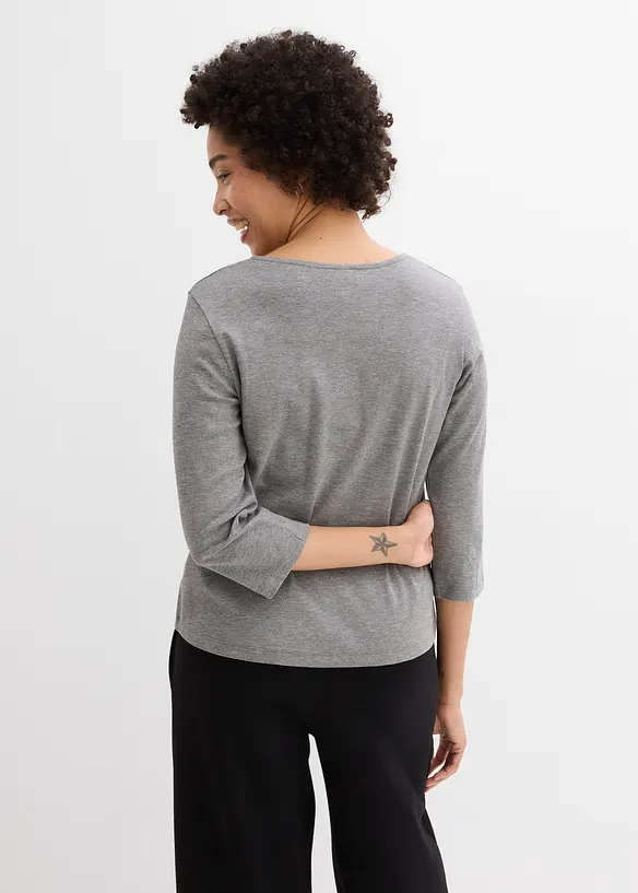 Maglia con maniche a 3/4 in jersey pesante di puro cotone biologico, bonprix