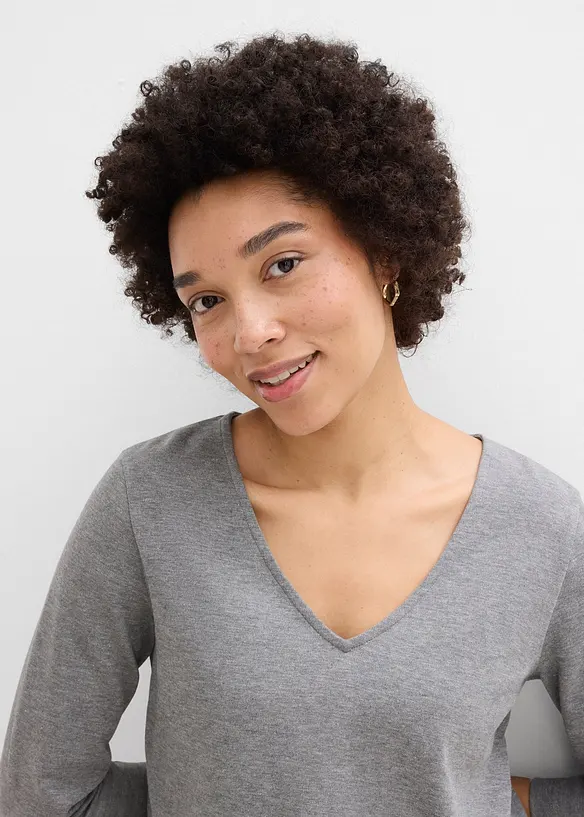 Maglia con maniche a 3/4 in jersey pesante di puro cotone biologico, bonprix