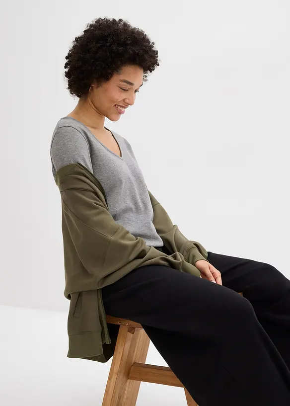 Maglia con maniche a 3/4 in jersey pesante di puro cotone biologico, bonprix