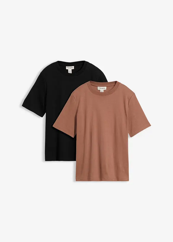 Maglia in jersey pesante di puro cotone biologico (pacco da 2), bonprix