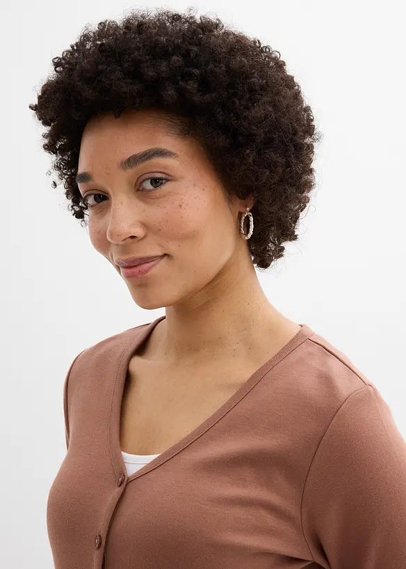 Cardigan in jersey pesante di puro cotone biologico, bonprix