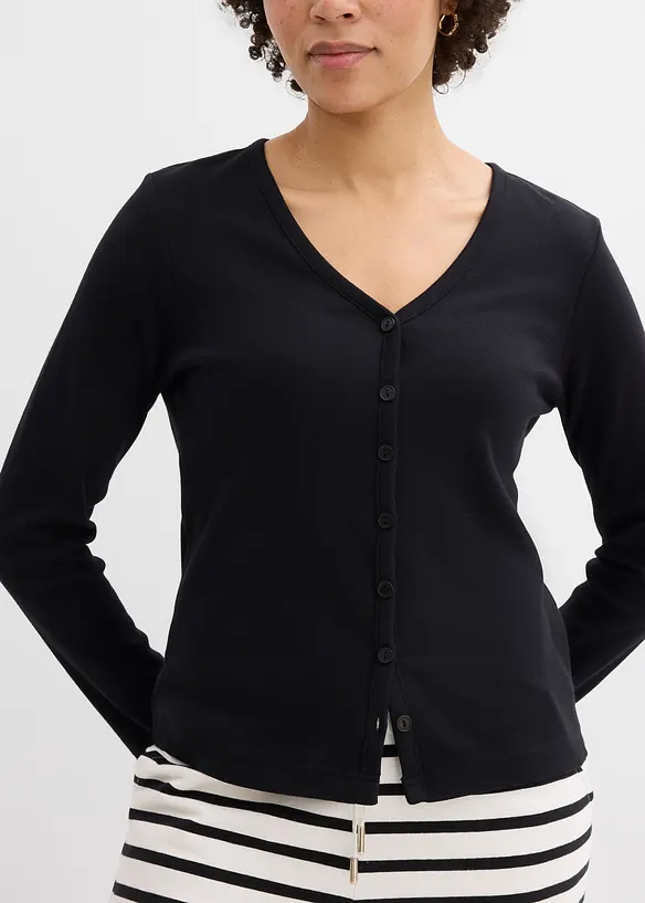 Cardigan in jersey pesante di puro cotone biologico, bonprix