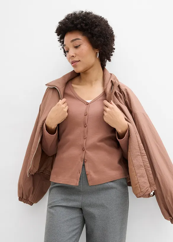 Cardigan in jersey pesante di puro cotone biologico, bonprix